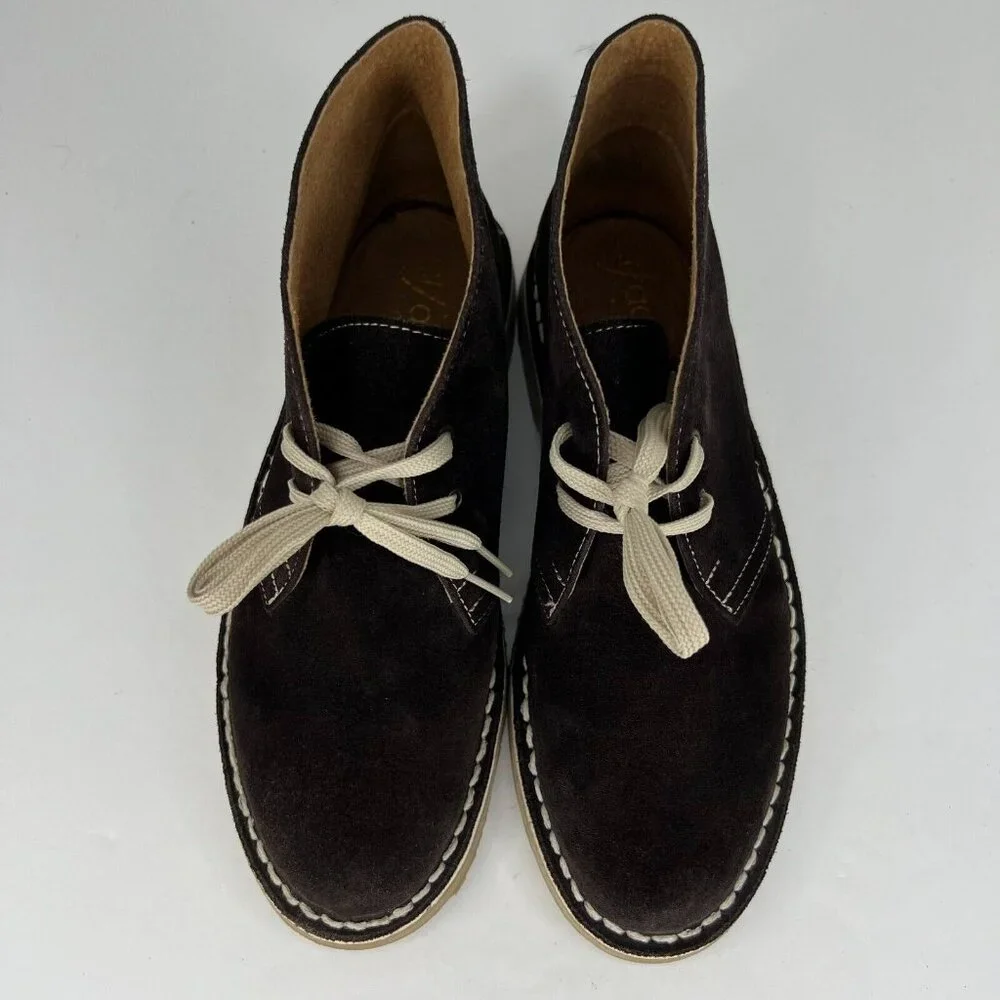 CI Factory Mens 1100 Brown Faux Suede Rubber Lace Up Size 40 Desert Boot